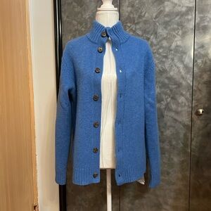 Lands' End Blue Button-Up Women's Cardigan